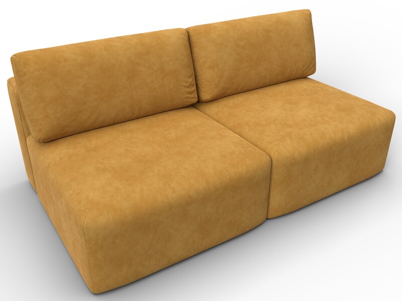 Диван прямой модульный Лига-060 НПБ, Велюр, BRUT 10 желтый