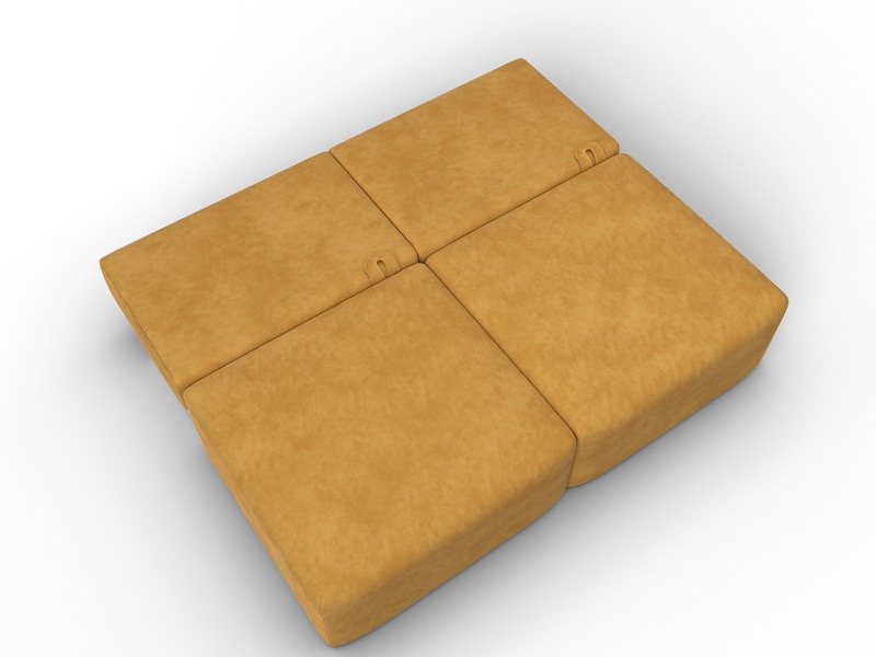 Диван прямой модульный Лига-060 НПБ, Велюр, BRUT 10 желтый