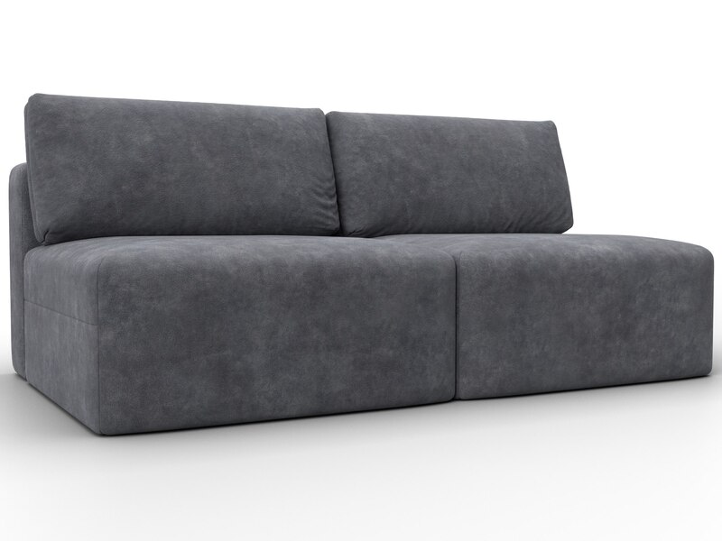 Диван прямой модульный Лига-060 НПБ, Велюр, BRUT 16 темно-серый