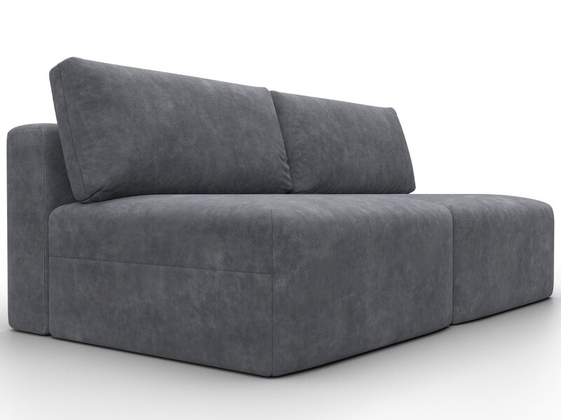 Диван прямой модульный Лига-060 НПБ, Велюр, BRUT 16 темно-серый