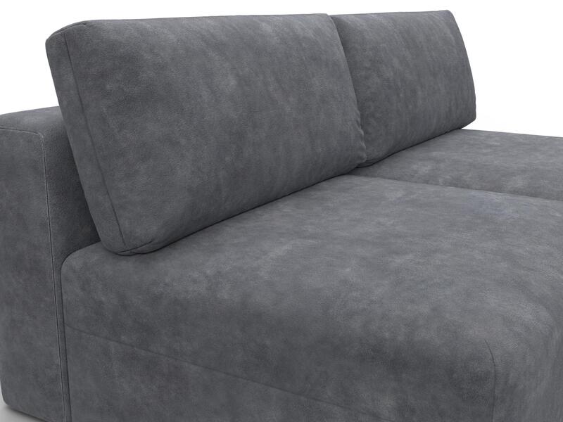 Диван прямой модульный Лига-060 НПБ, Велюр, BRUT 16 темно-серый