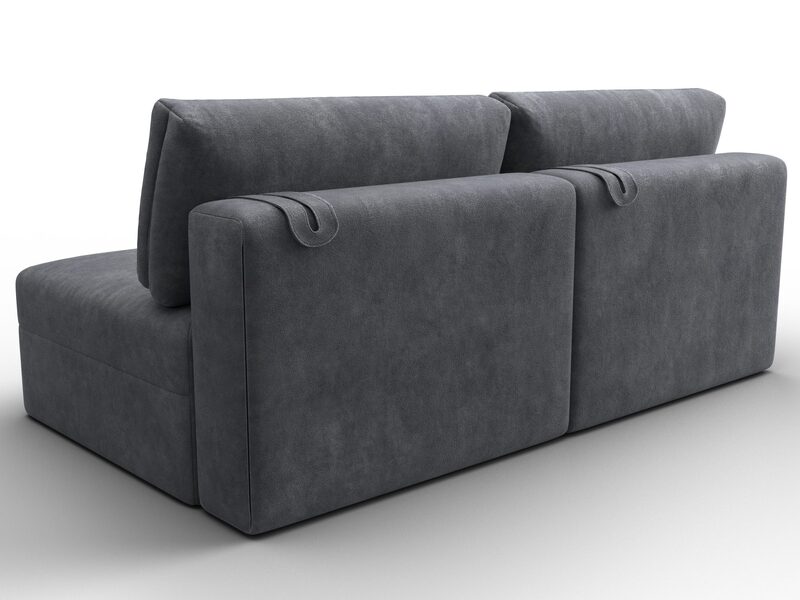 Диван прямой модульный Лига-060 НПБ, Велюр, BRUT 16 темно-серый