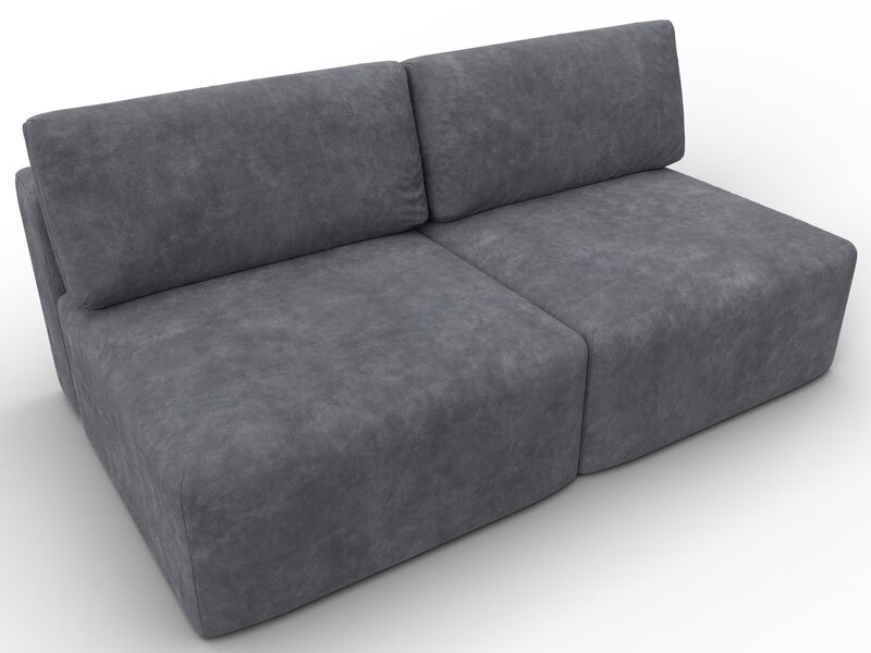 Диван прямой модульный Лига-060 НПБ, Велюр, BRUT 16 темно-серый