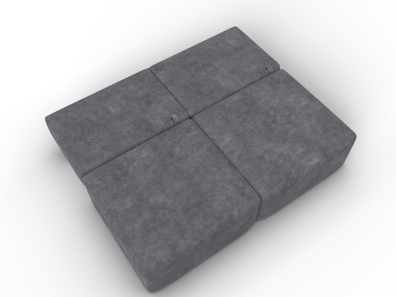 Диван прямой модульный Лига-060 НПБ, Велюр, BRUT 16 темно-серый