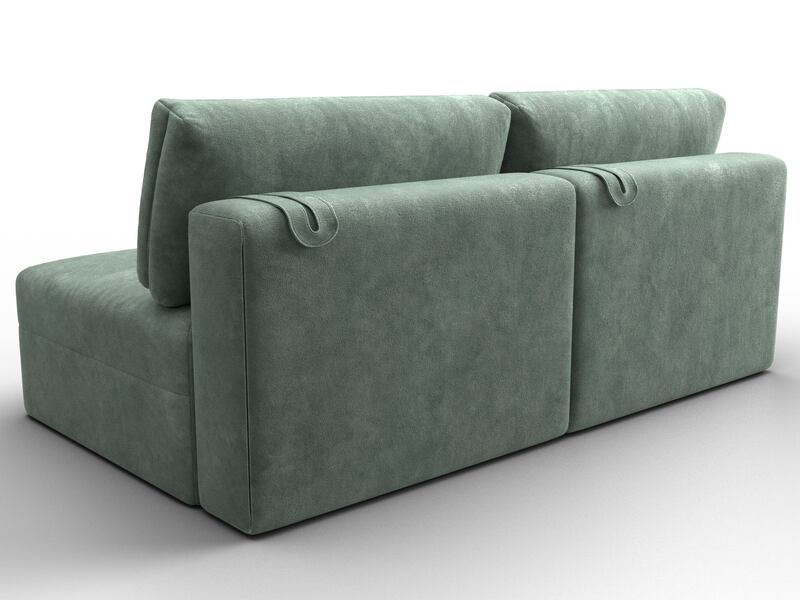 Диван прямой модульный Лига-060 НПБ, Велюр, BRUT 08 зеленый