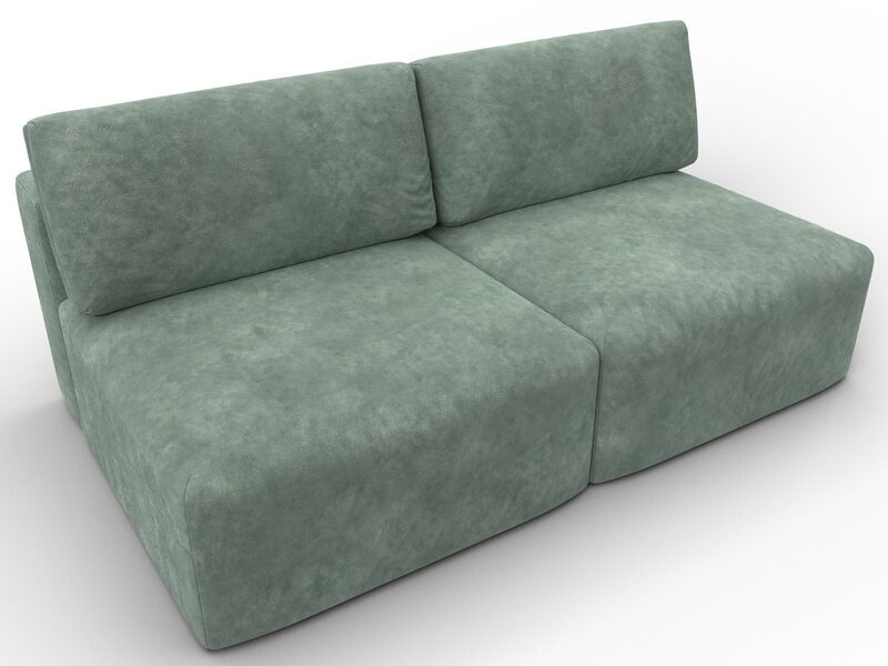 Диван прямой модульный Лига-060 НПБ, Велюр, BRUT 08 зеленый