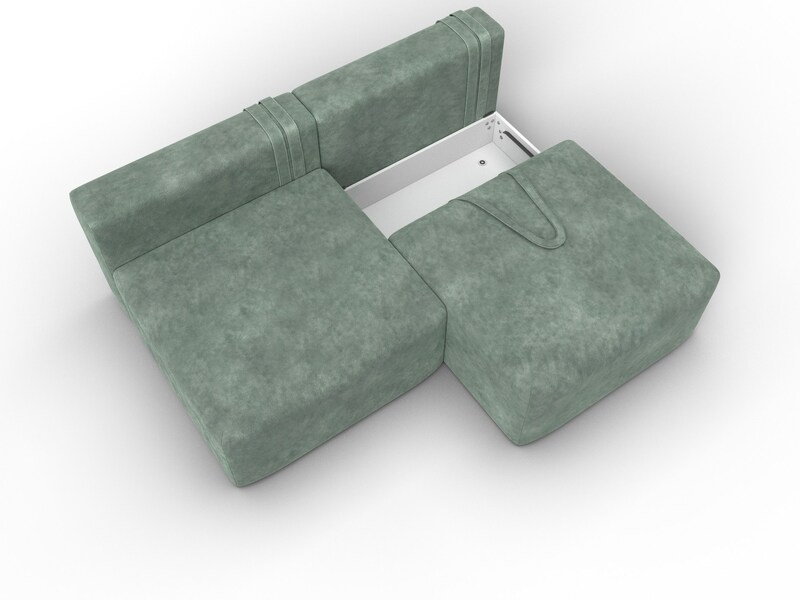Диван прямой модульный Лига-060 НПБ, Велюр, BRUT 08 зеленый