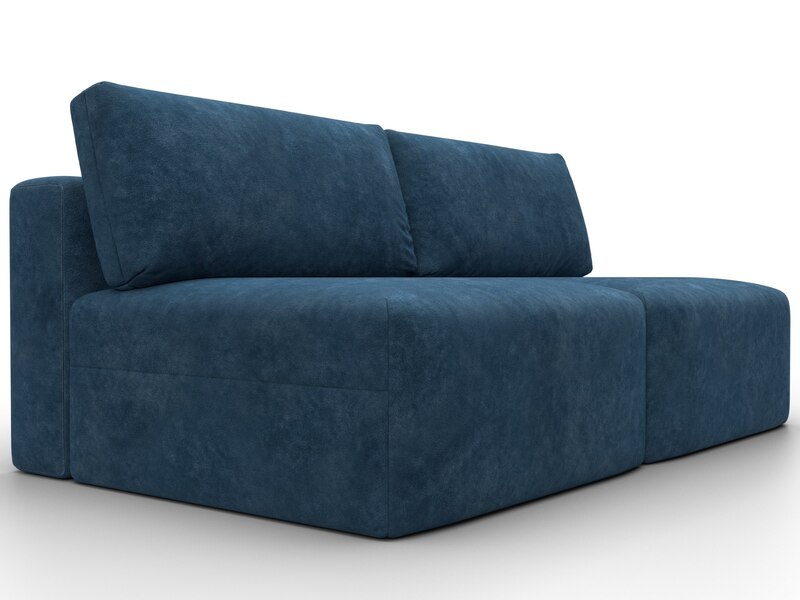 Диван прямой модульный Лига-060 НПБ, Велюр, BRUT 11 синий