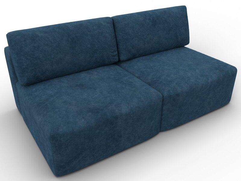 Диван прямой модульный Лига-060 НПБ, Велюр, BRUT 11 синий