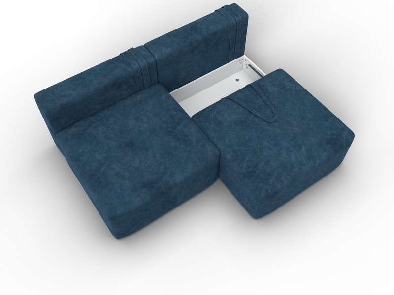 Диван прямой модульный Лига-060 НПБ, Велюр, BRUT 11 синий