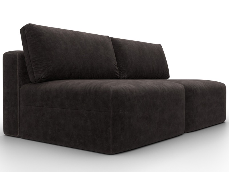 Диван прямой модульный Лига-060 НПБ, Велюр, BRUT 17 коричневый