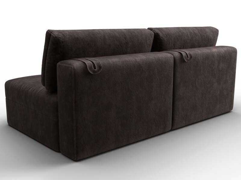 Диван прямой модульный Лига-060 НПБ, Велюр, BRUT 17 коричневый