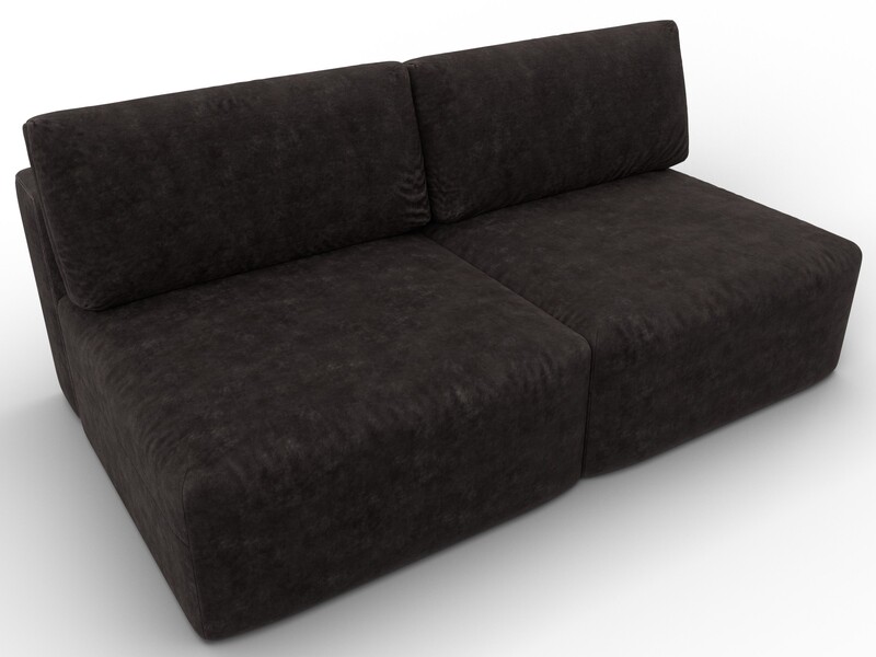 Диван прямой модульный Лига-060 НПБ, Велюр, BRUT 17 коричневый