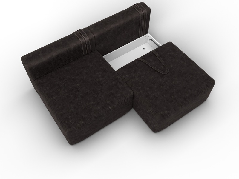 Диван прямой модульный Лига-060 НПБ, Велюр, BRUT 17 коричневый