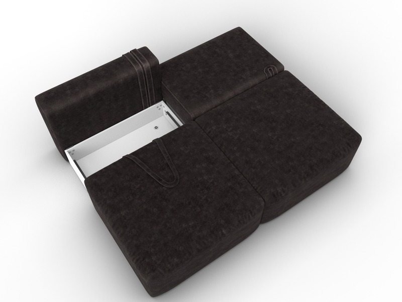 Диван прямой модульный Лига-060 НПБ, Велюр, BRUT 17 коричневый