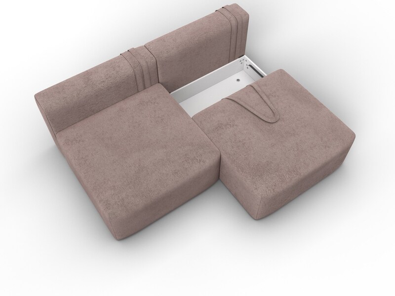 Диван прямой модульный Лига-060 НПБ, Велюр, TOWER 05 бежевый