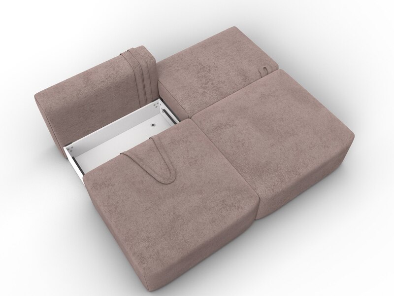 Диван прямой модульный Лига-060 НПБ, Велюр, TOWER 05 бежевый