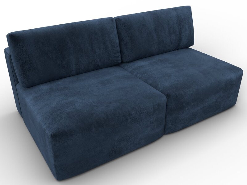 Диван прямой модульный Лига-060 НПБ, Велюр, TOWER 13 синий