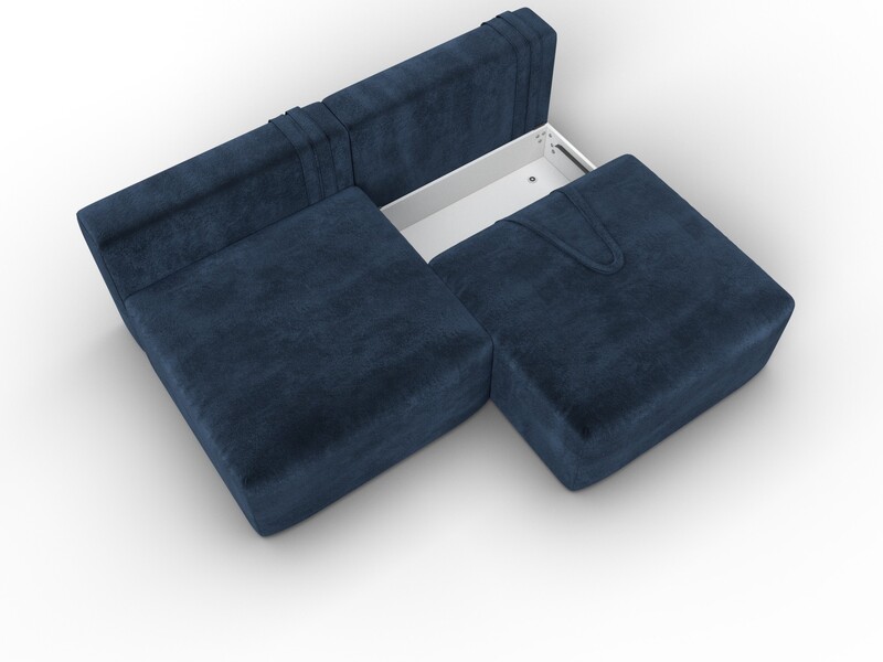 Диван прямой модульный Лига-060 НПБ, Велюр, TOWER 13 синий