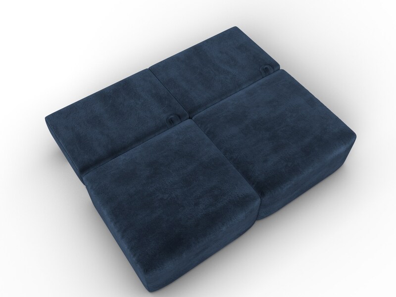 Диван прямой модульный Лига-060 НПБ, Велюр, TOWER 13 синий