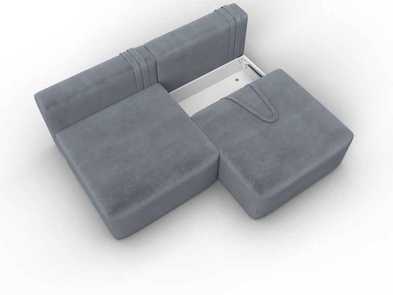 Диван прямой модульный Лига-060 НПБ, Велюр, TOWER 10 серый