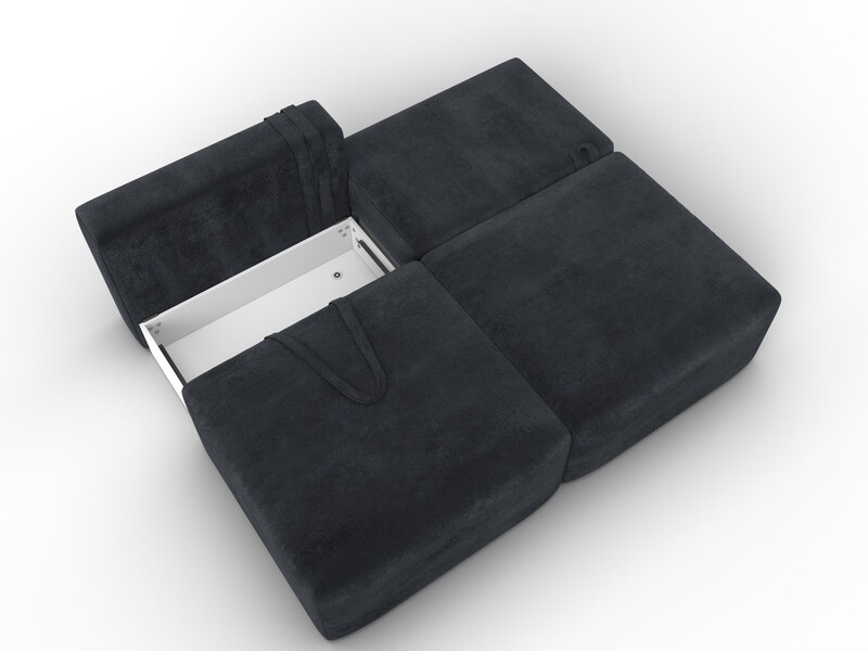 Диван прямой модульный Лига-060 НПБ, Велюр, TOWER 11 темно-серый