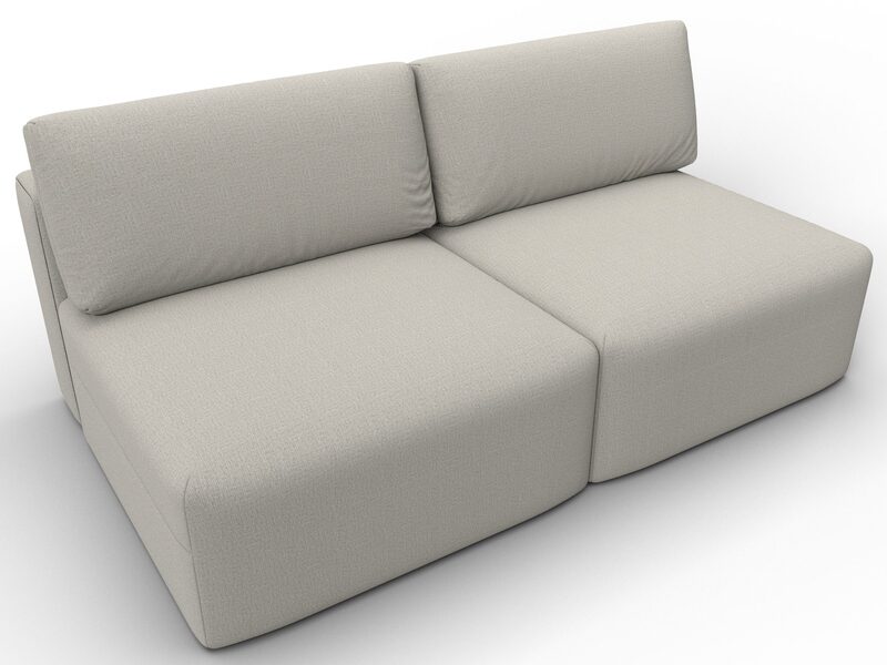 Диван прямой модульный Лига-060 НПБ, Рогожка, Амур 02 бежевый