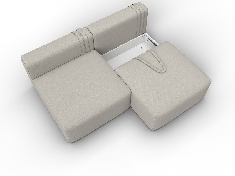 Диван прямой модульный Лига-060 НПБ, Рогожка, Амур 02 бежевый