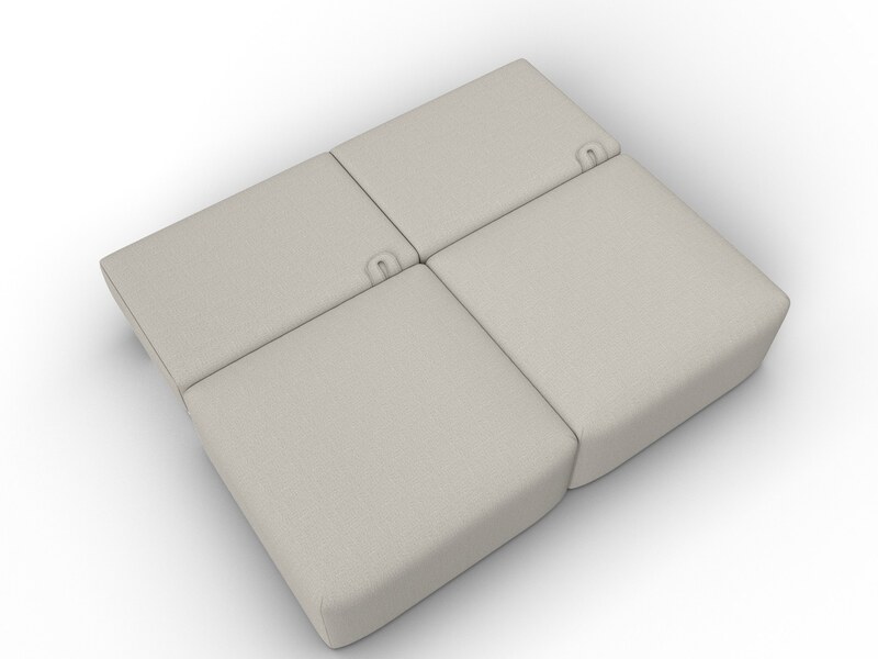 Диван прямой модульный Лига-060 НПБ, Рогожка, Амур 02 бежевый