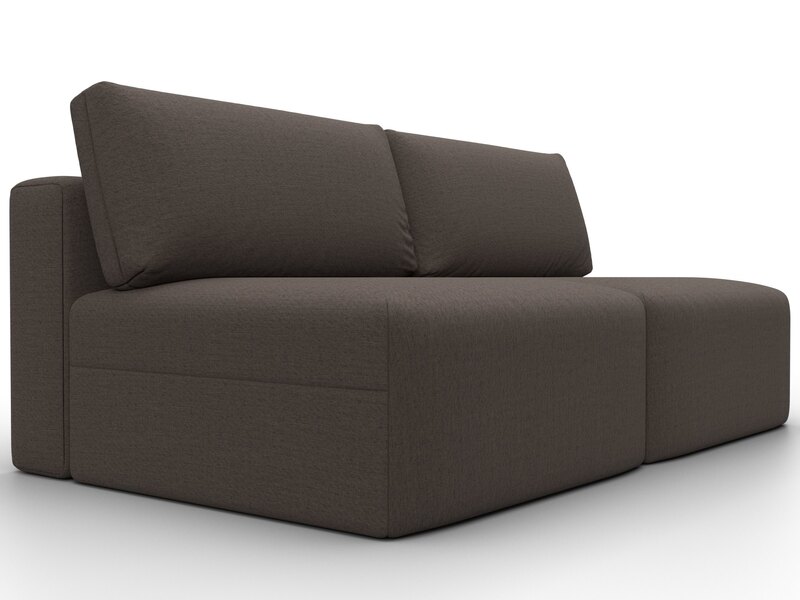 Диван прямой модульный Лига-060 НПБ, Рогожка, Амур 05 коричневый