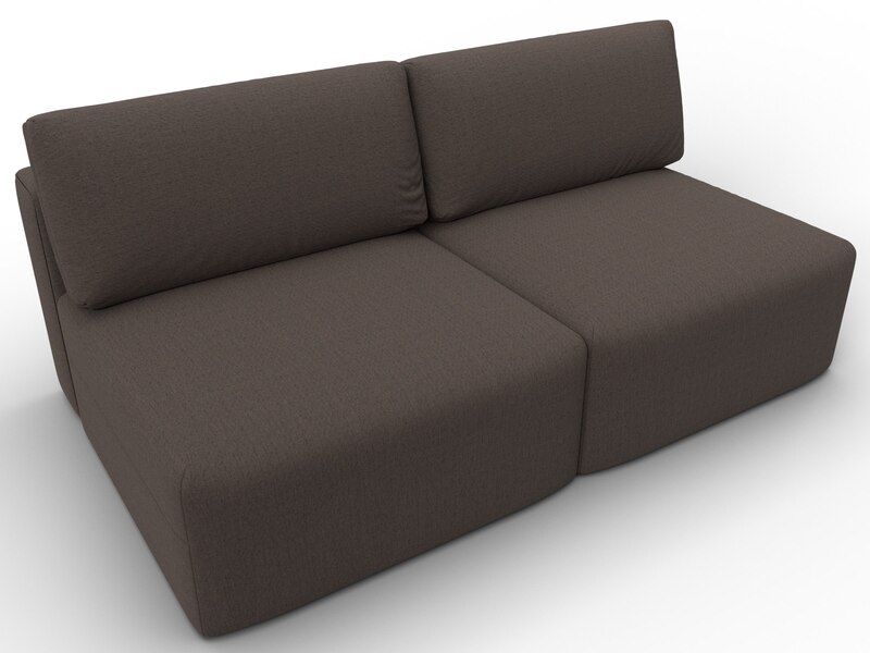 Диван прямой модульный Лига-060 НПБ, Рогожка, Амур 05 коричневый