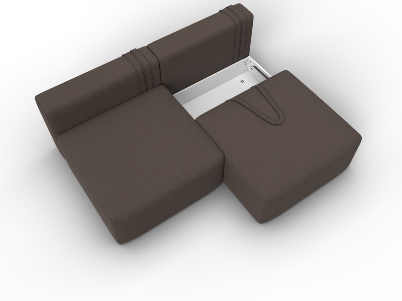 Диван прямой модульный Лига-060 НПБ, Рогожка, Амур 05 коричневый