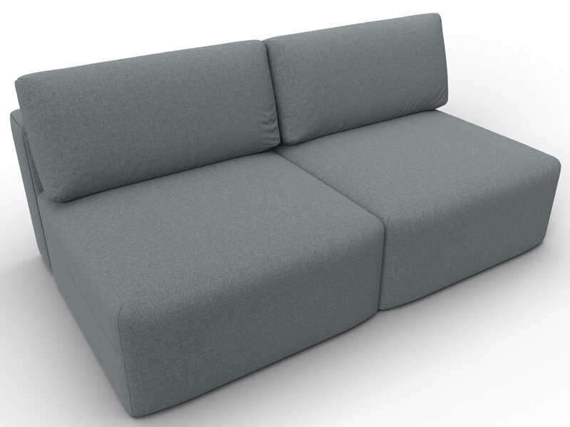 Диван прямой модульный Лига-060 НПБ, Рогожка, Амур 07 серый