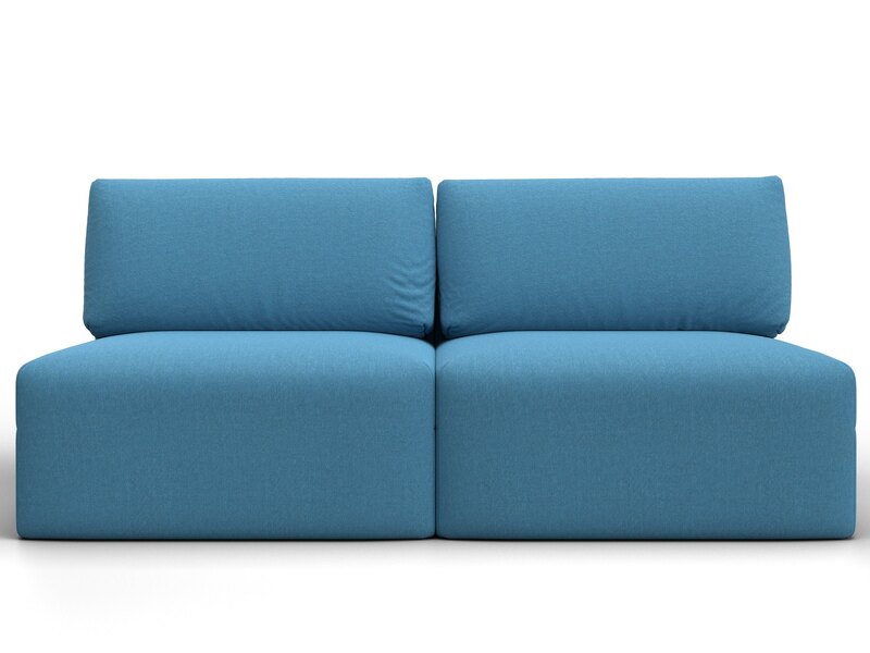 Диван прямой модульный Лига-060 НПБ, Рогожка, Амур 10 голубой