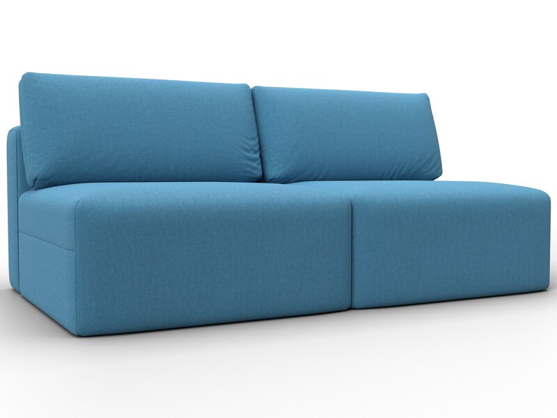 Диван прямой модульный Лига-060 НПБ, Рогожка, Амур 10 голубой