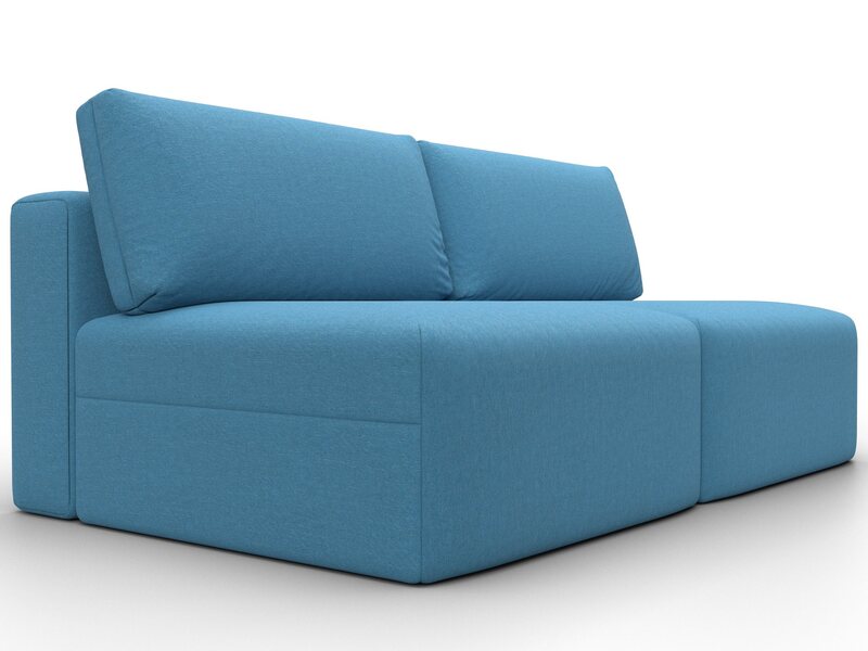 Диван прямой модульный Лига-060 НПБ, Рогожка, Амур 10 голубой