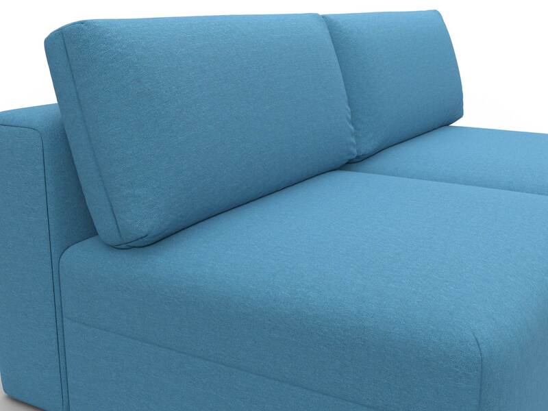 Диван прямой модульный Лига-060 НПБ, Рогожка, Амур 10 голубой