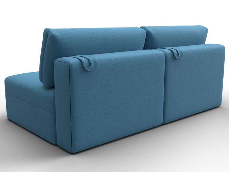 Диван прямой модульный Лига-060 НПБ, Рогожка, Амур 10 голубой