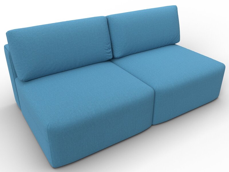 Диван прямой модульный Лига-060 НПБ, Рогожка, Амур 10 голубой