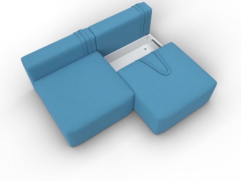 Диван прямой модульный Лига-060 НПБ, Рогожка, Амур 10 голубой