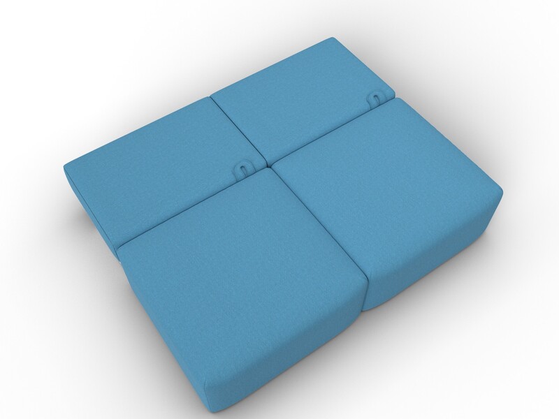 Диван прямой модульный Лига-060 НПБ, Рогожка, Амур 10 голубой