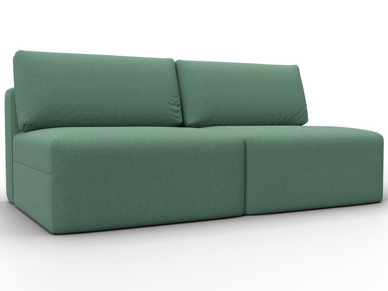 Диван прямой модульный Лига-060 НПБ, Рогожка, Амур 11 зеленый