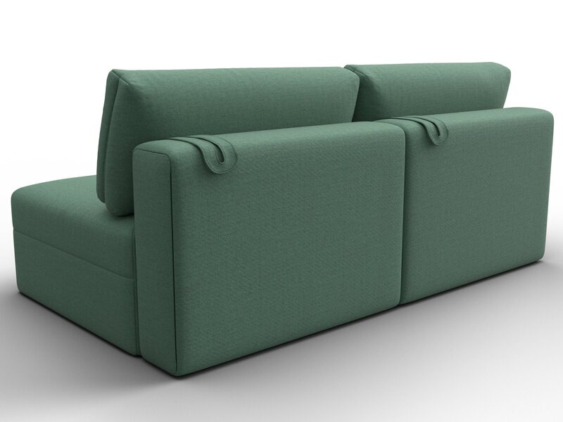 Диван прямой модульный Лига-060 НПБ, Рогожка, Амур 11 зеленый