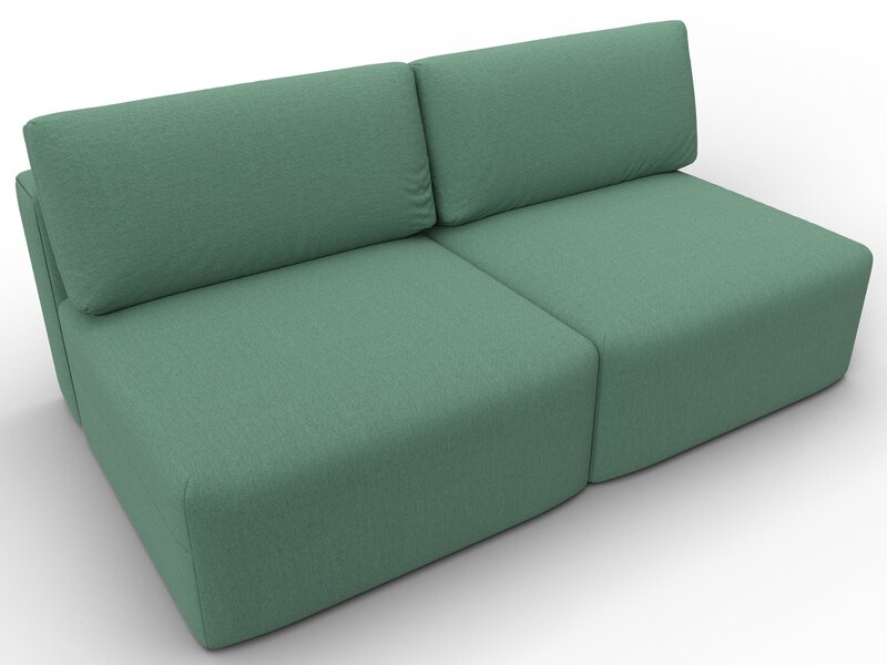 Диван прямой модульный Лига-060 НПБ, Рогожка, Амур 11 зеленый