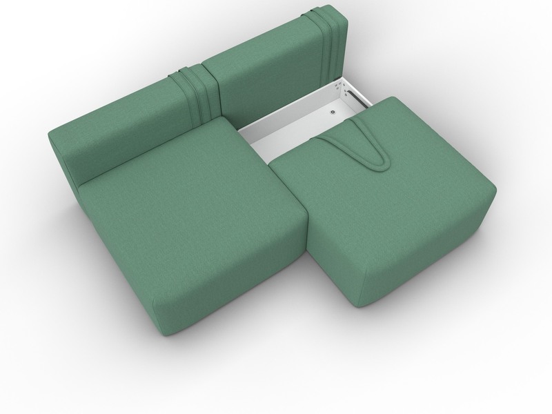 Диван прямой модульный Лига-060 НПБ, Рогожка, Амур 11 зеленый