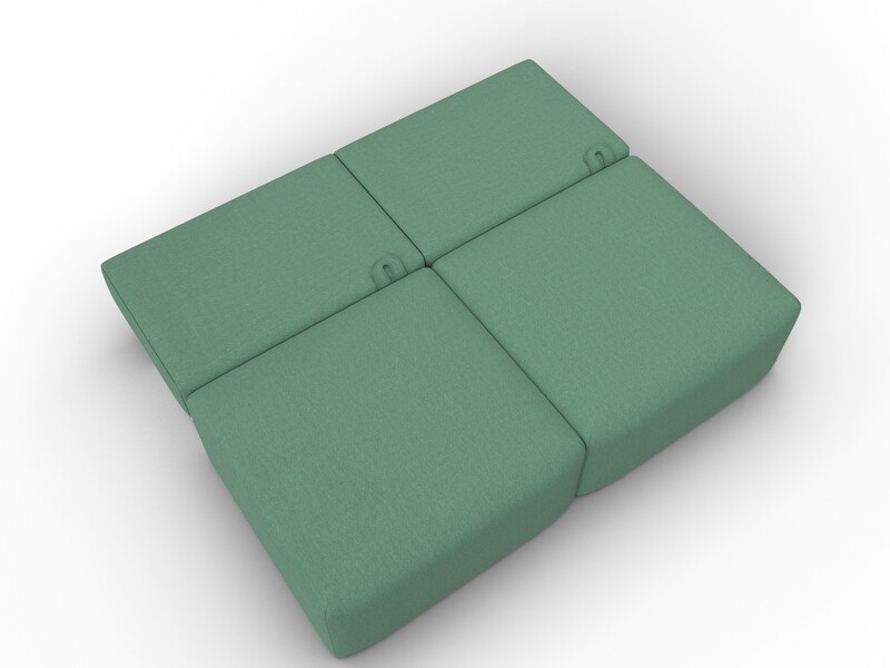 Диван прямой модульный Лига-060 НПБ, Рогожка, Амур 11 зеленый