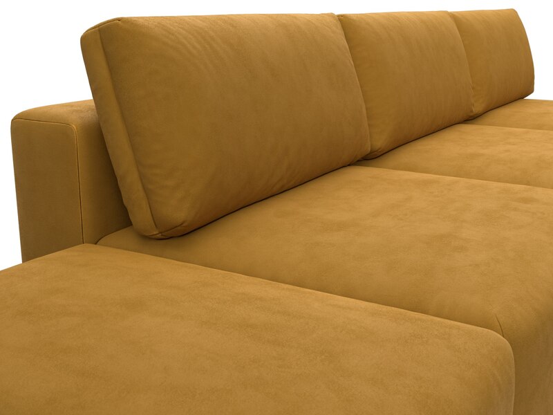 Диван прямой модульный с пуфом Лига-060 НПБ Лонг, Велюр, BRUT 10 желтый