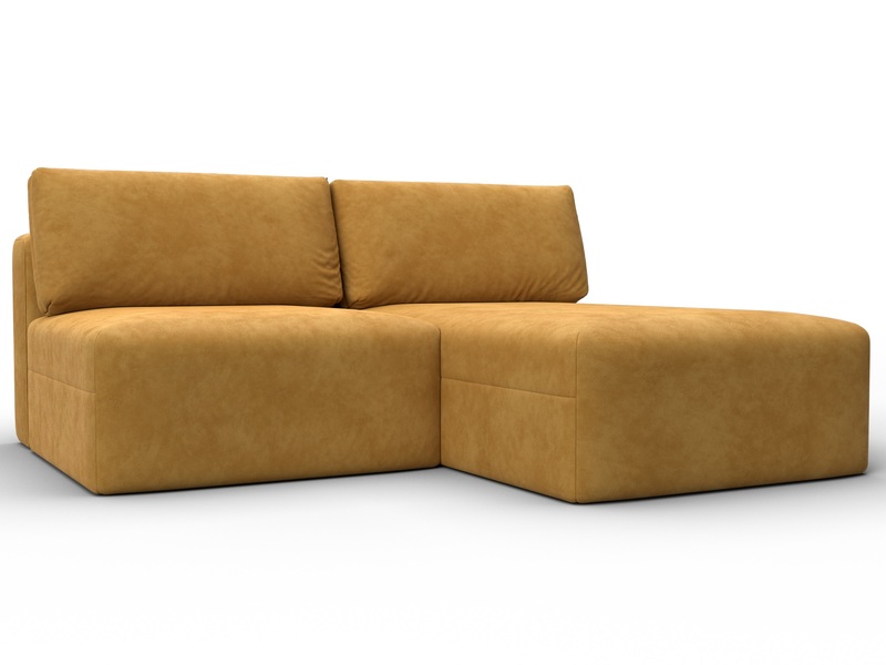 Диван угловой модульный Лига-060 НПБ угол универсальный, Велюр, BRUT 10 желтый