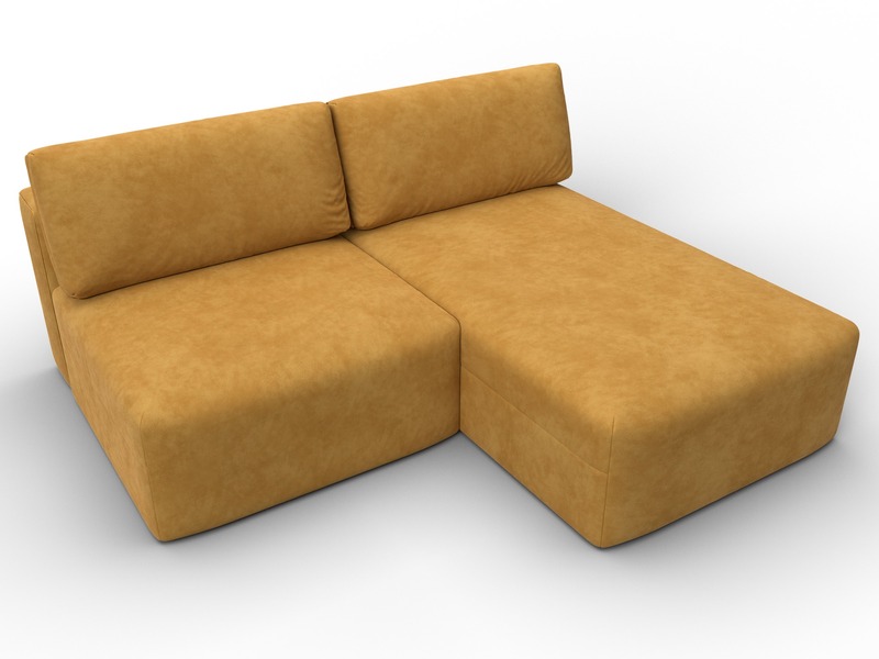 Диван угловой модульный Лига-060 НПБ угол универсальный, Велюр, BRUT 10 желтый