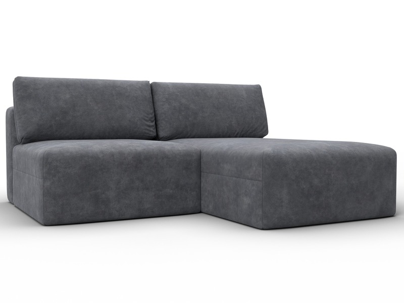 Диван угловой модульный Лига-060 НПБ угол универсальный, Велюр, BRUT 16 темно-серый